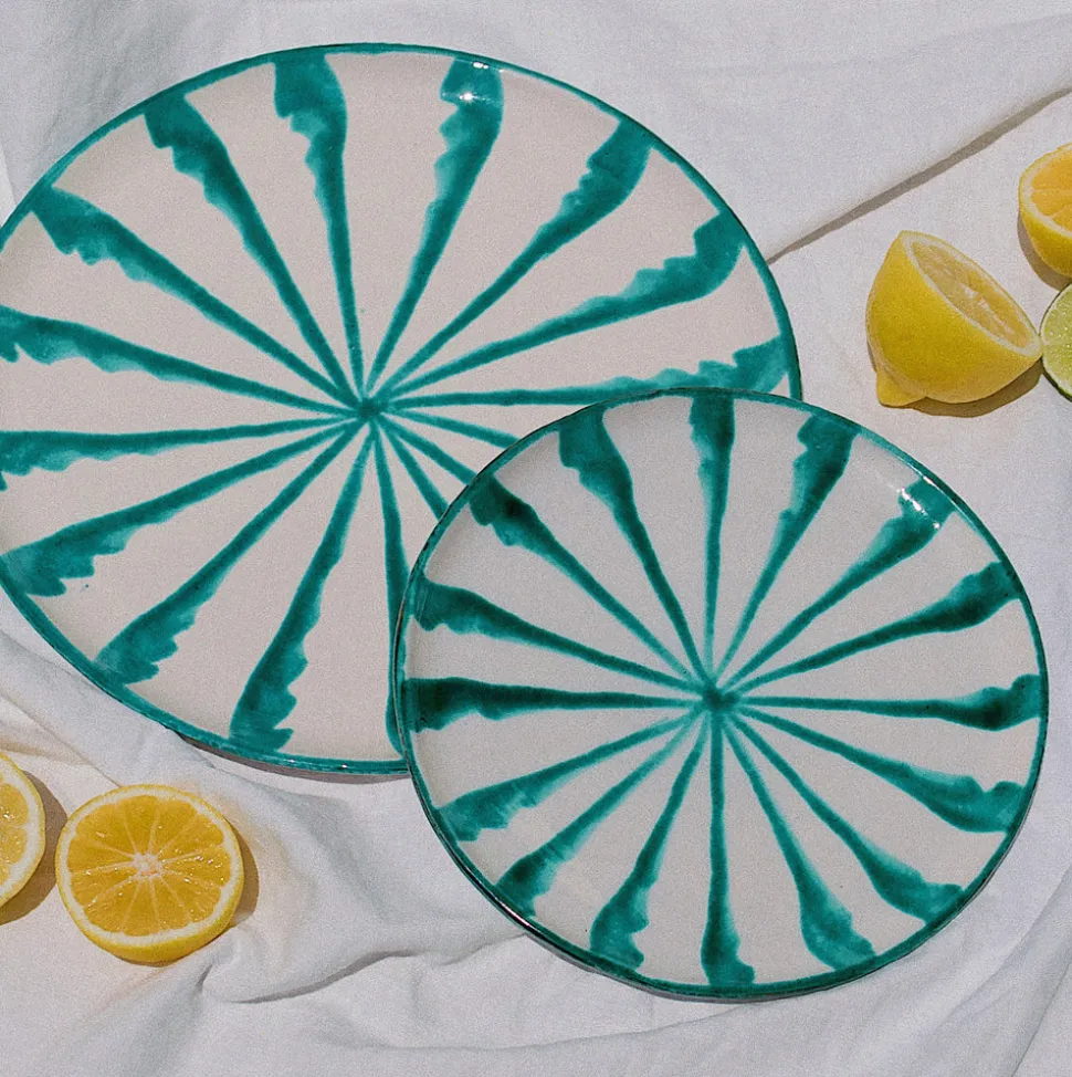 Casa Verde Dinner Plate with Candy Cane Stripes