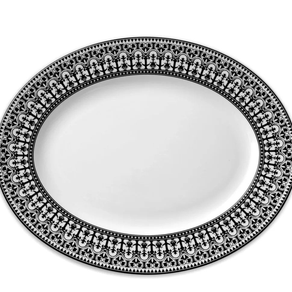 Casablanca Black Large Oval Rimmed Platter