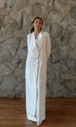 Cass Silk Bridal Tuxedo Gown