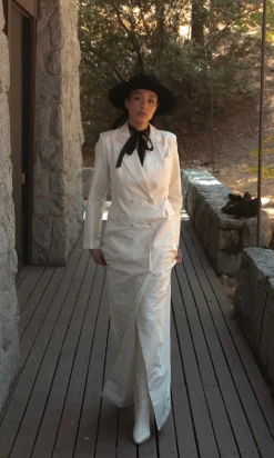 Cass Silk Bridal Tuxedo Gown