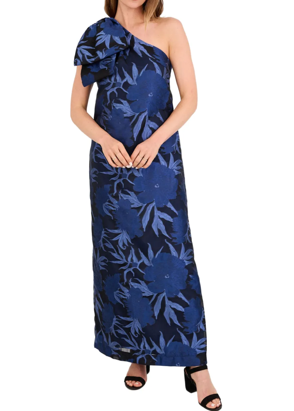 Cassie Gown in Royal Blue Pansy Vine Organza