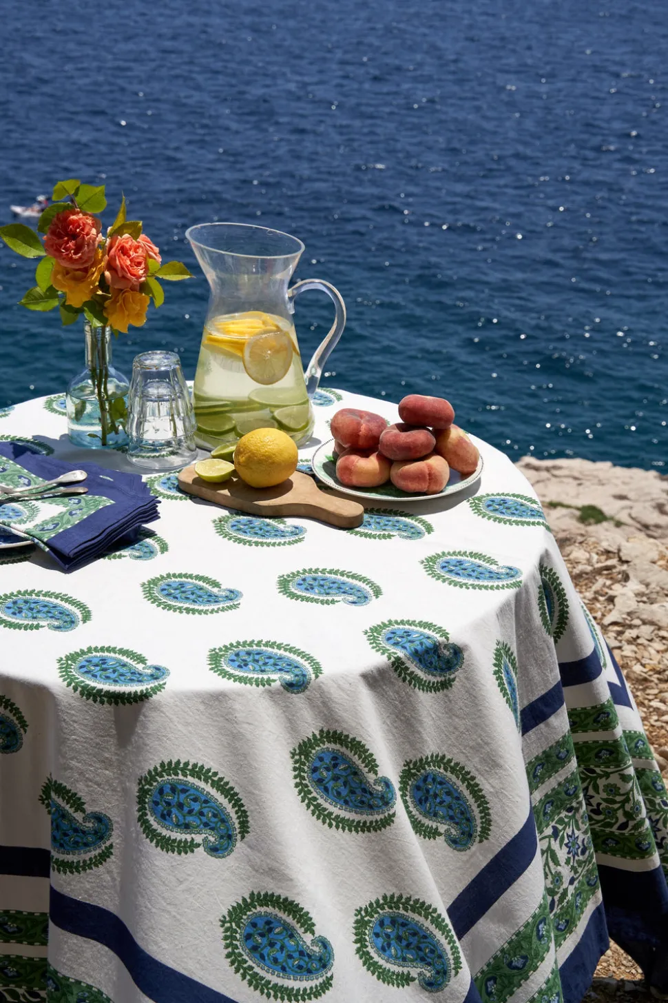 Cassis Napkins in Blue & Green, Set of 6
