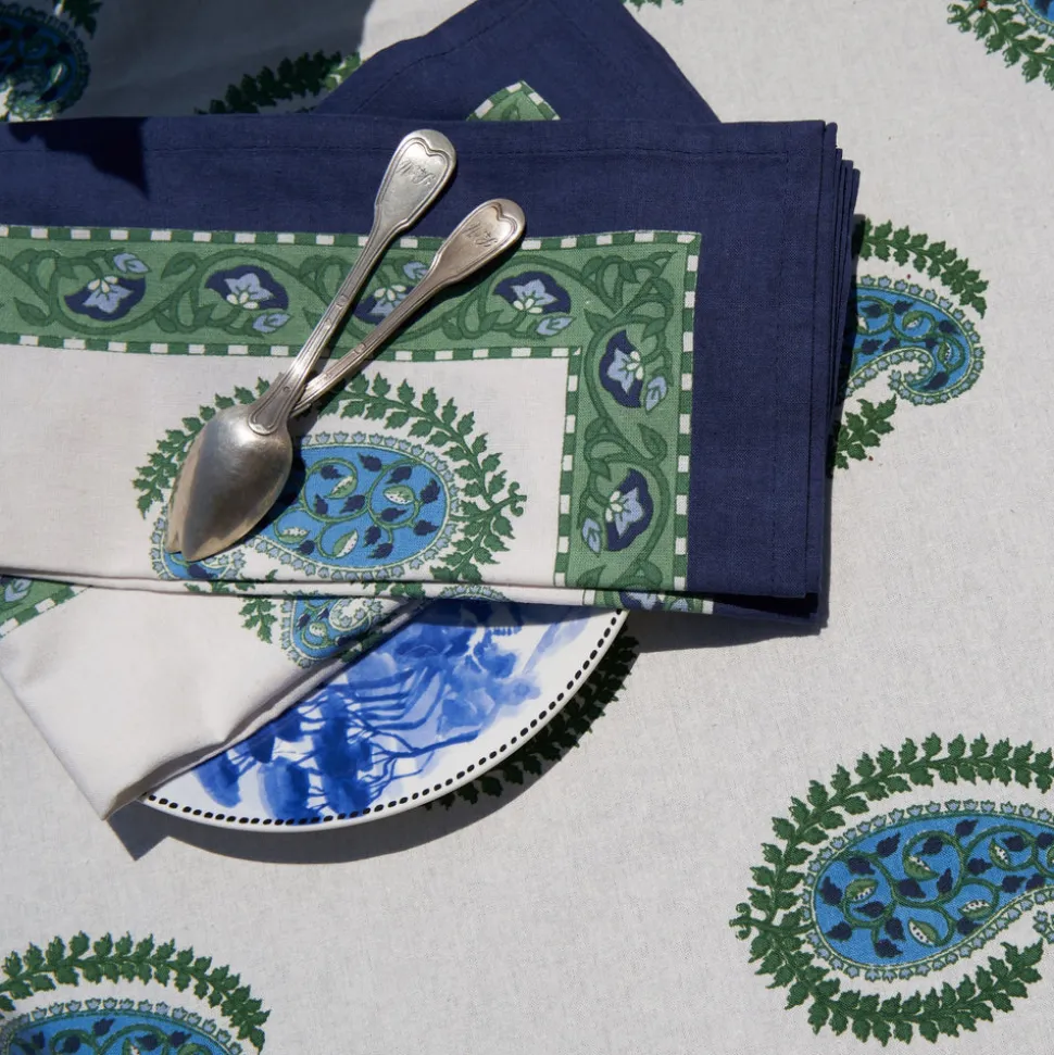 Cassis Napkins in Blue & Green, Set of 6