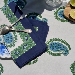 Cassis Tablecloth in Blue & Green