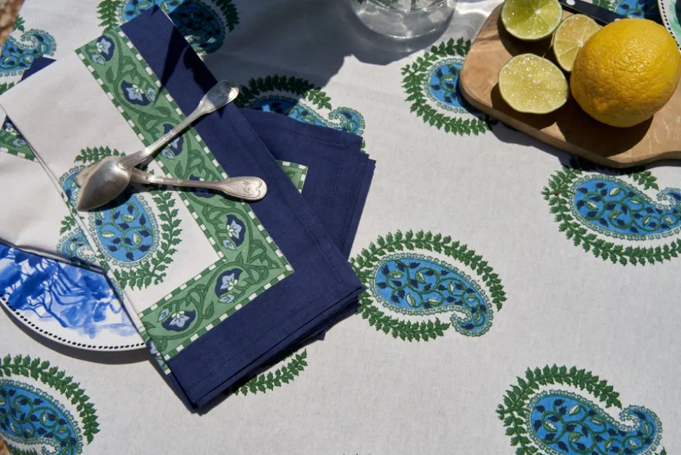 Cassis Tablecloth in Blue & Green