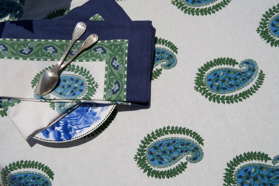 Cassis Tablecloth in Blue & Green
