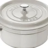 Cast Iron 7-qt Round Cocotte in White Truffle
