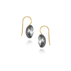 Catherine Button Earrings in White