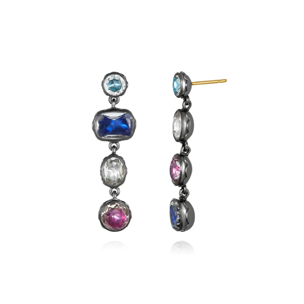 Catherine 4-Drop Earrings in Multi-Chintz