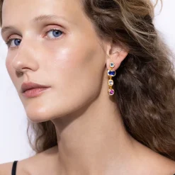 Catherine 4-Drop Earrings in Multi-Chintz