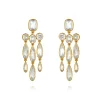Catherine Long Girandole Earrings in White