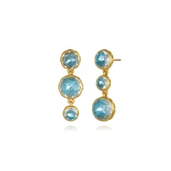 Catherine Round 3-Drop Earrings in Sky