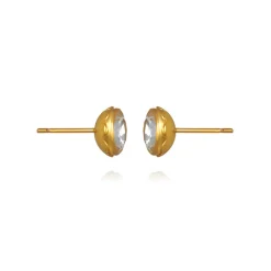 Catherine Round Stud Earrings in White