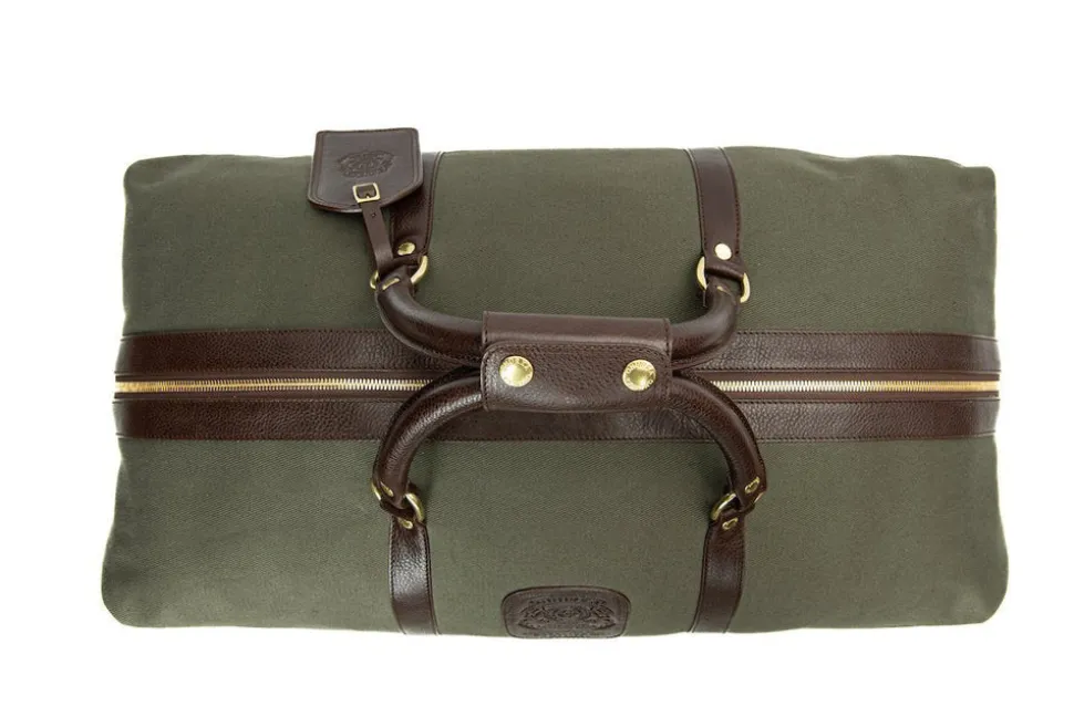 Cavalier III No. 98 Duffel Bag in Twill and Vintage Leather