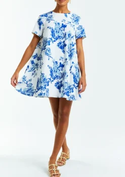 Cecily Mini Dress in Porcelain Blue
