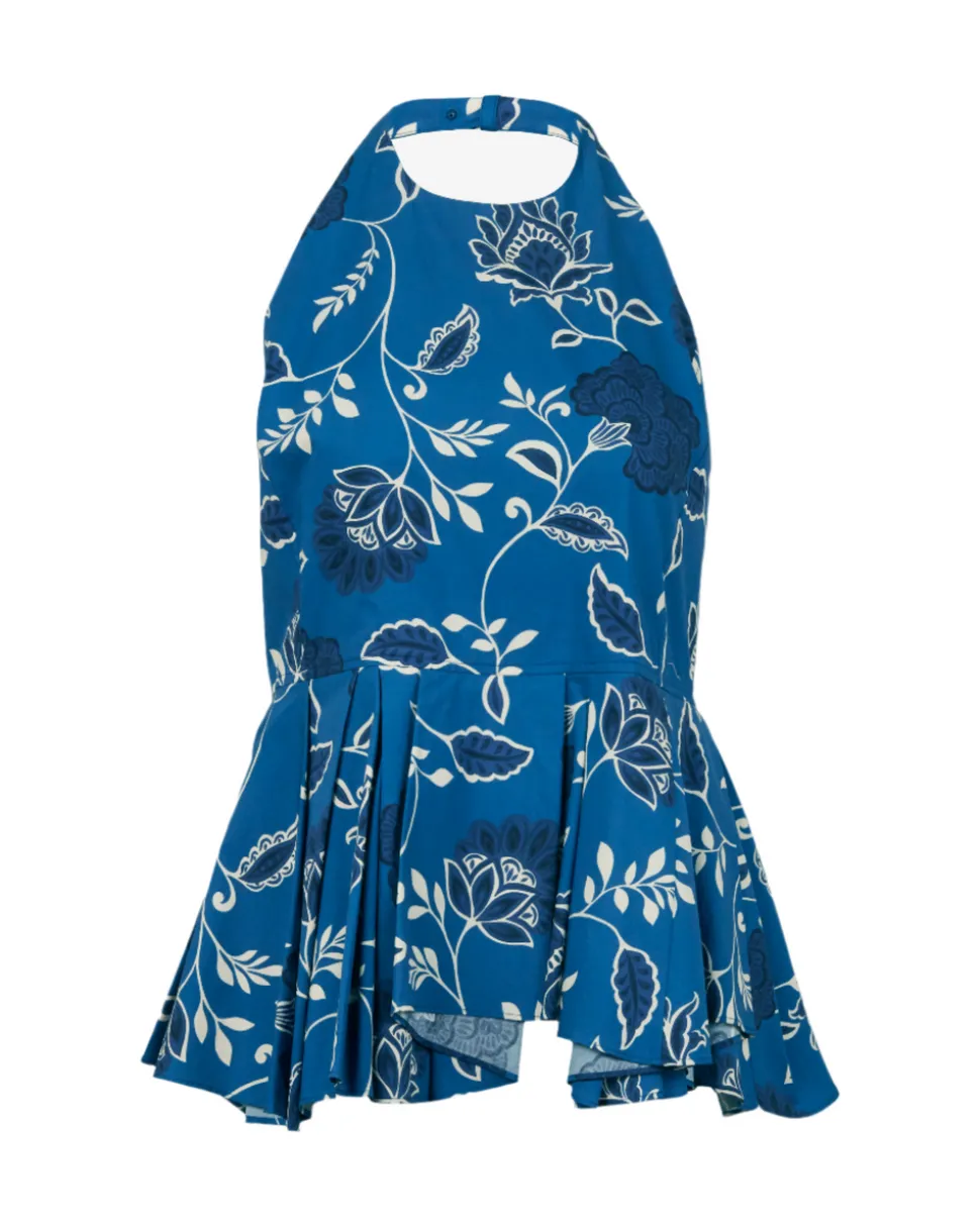 Celeste Top in French Blue & Cream