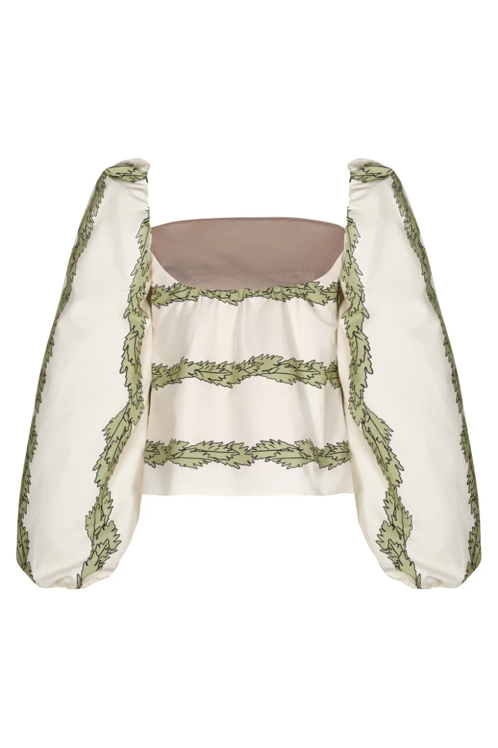 Celia Cotton Blouse in Ivory Striped Helechos