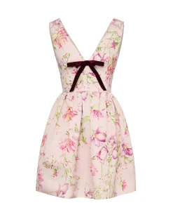 Celia Dress in Quartz Bloom Silk Faille
