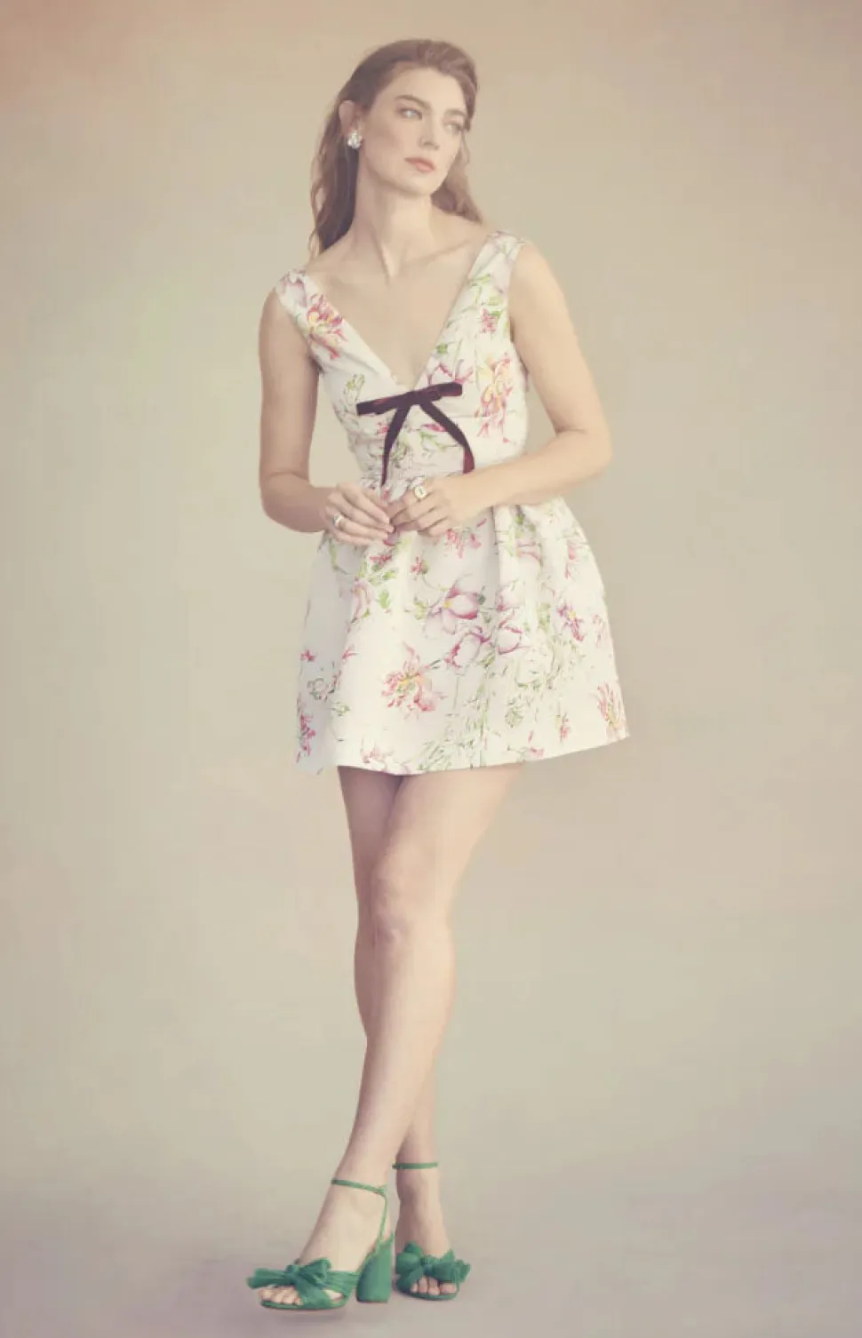Celia Dress in Quartz Bloom Silk Faille