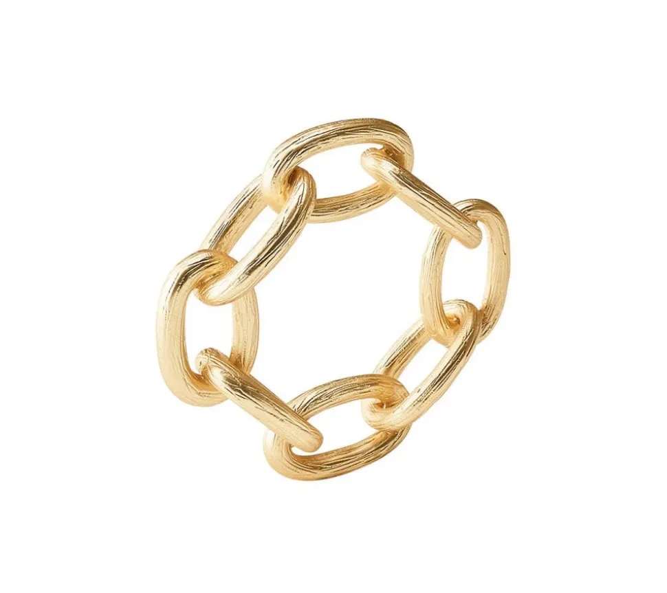 Chain Link Napkin Ring in Gold, Set of 4