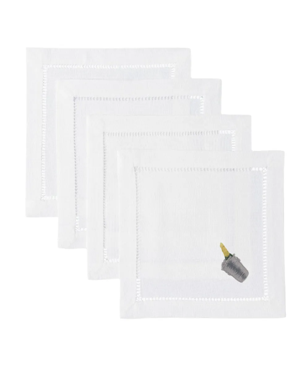Champagne On Ice Cocktail Napkins, Set of 4