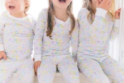 Charleston Two Piece Kids Pajamas in Rainbow Row Multi