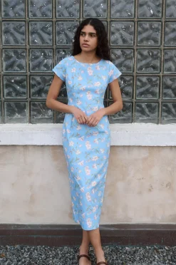 Charlie Dress in Blue Hibiscus