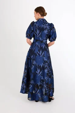 Charlotte Gown in Royal Blue Pansy Vine Organza