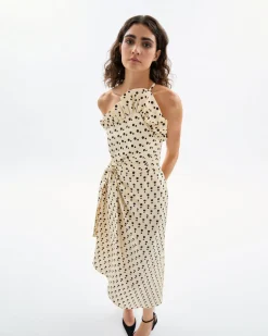 Charlotte Polka Dot Dress in Cream & Noir