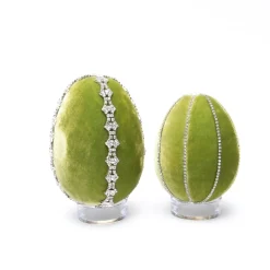 Chartreuse Crystal Trimmed Egg