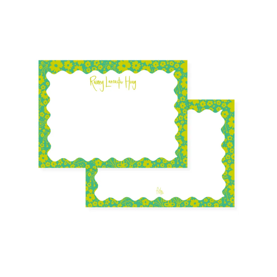 Chartreuse Ditsy Floral Stationery