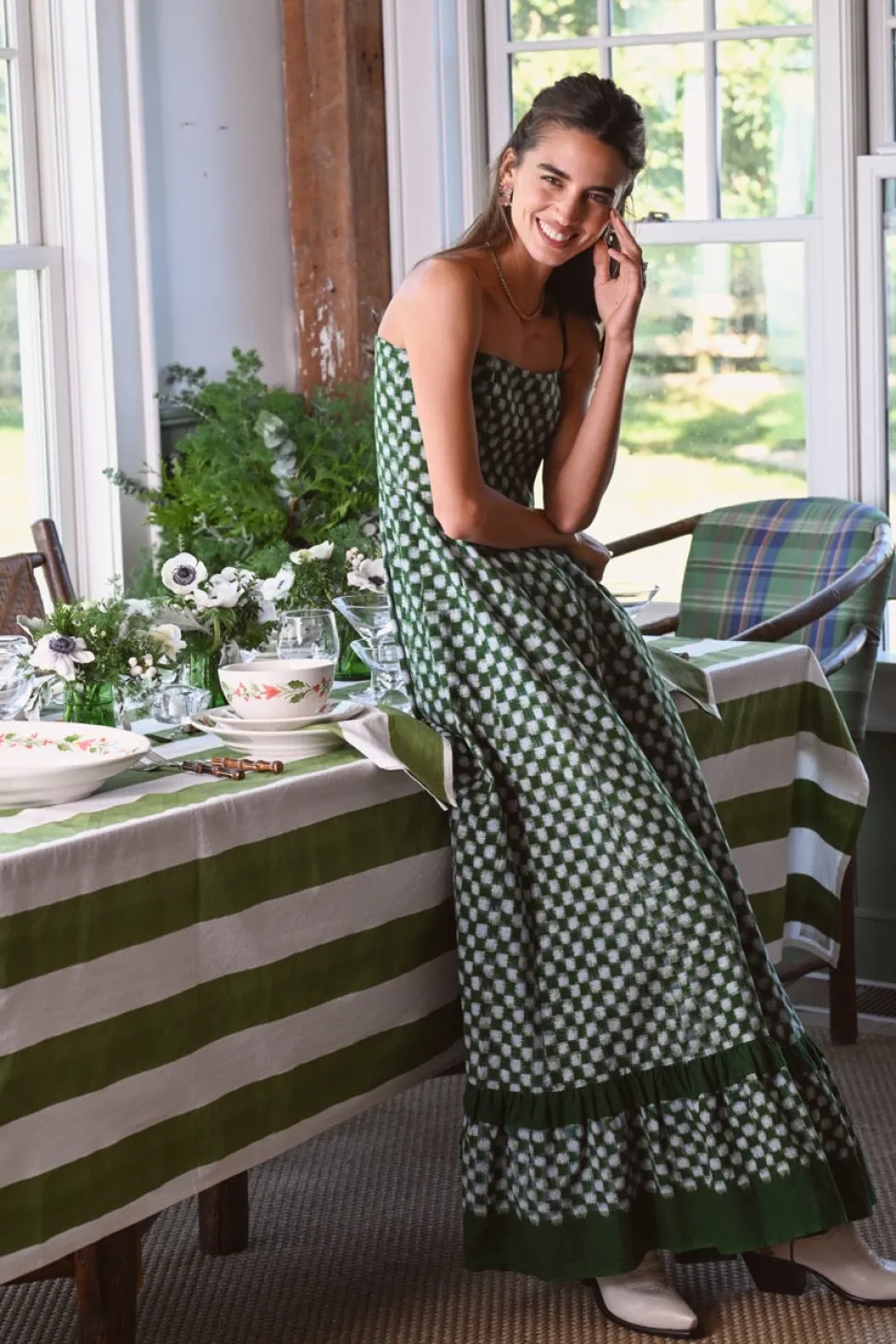 Checkmate Dress in Green