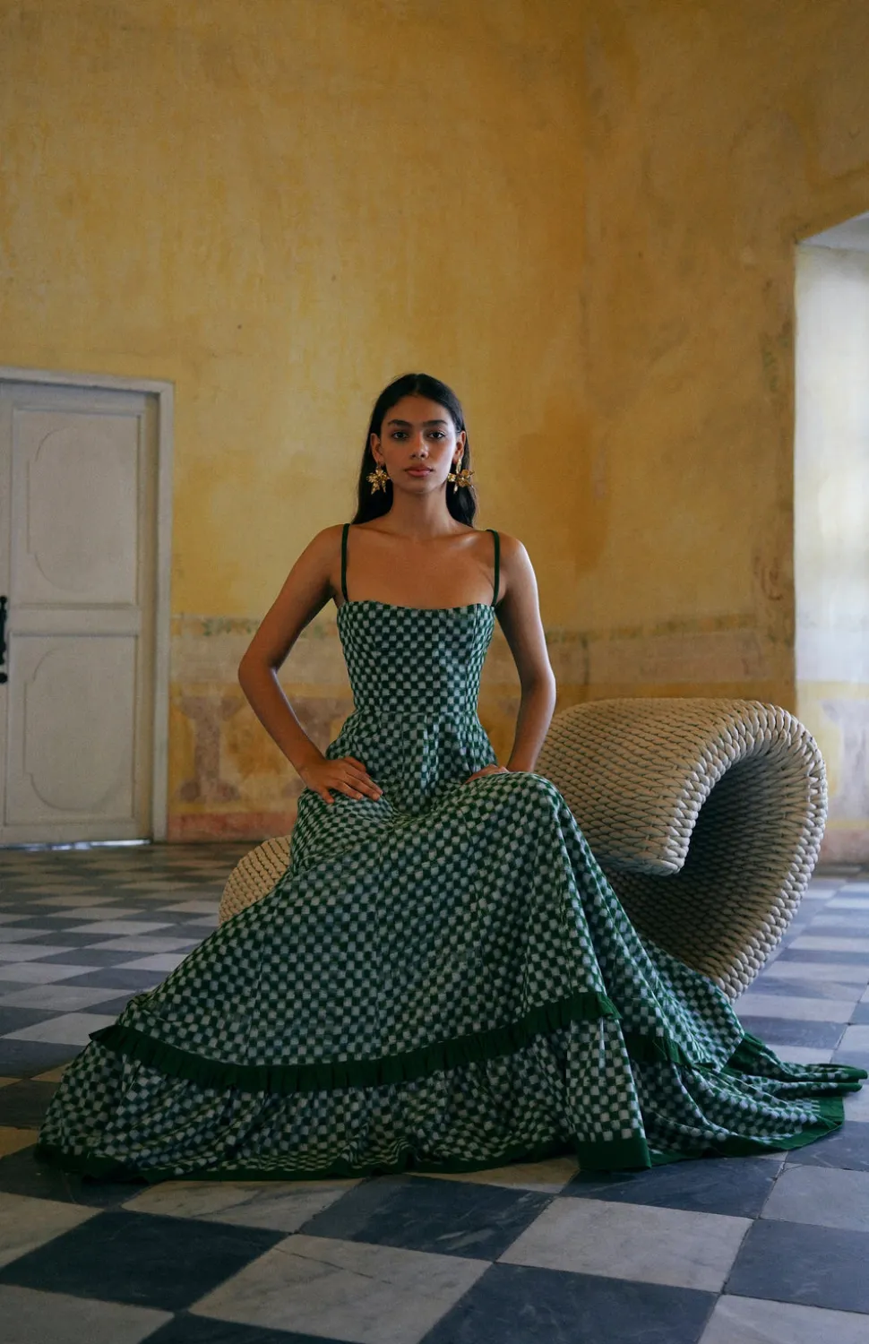 Checkmate Dress in Green