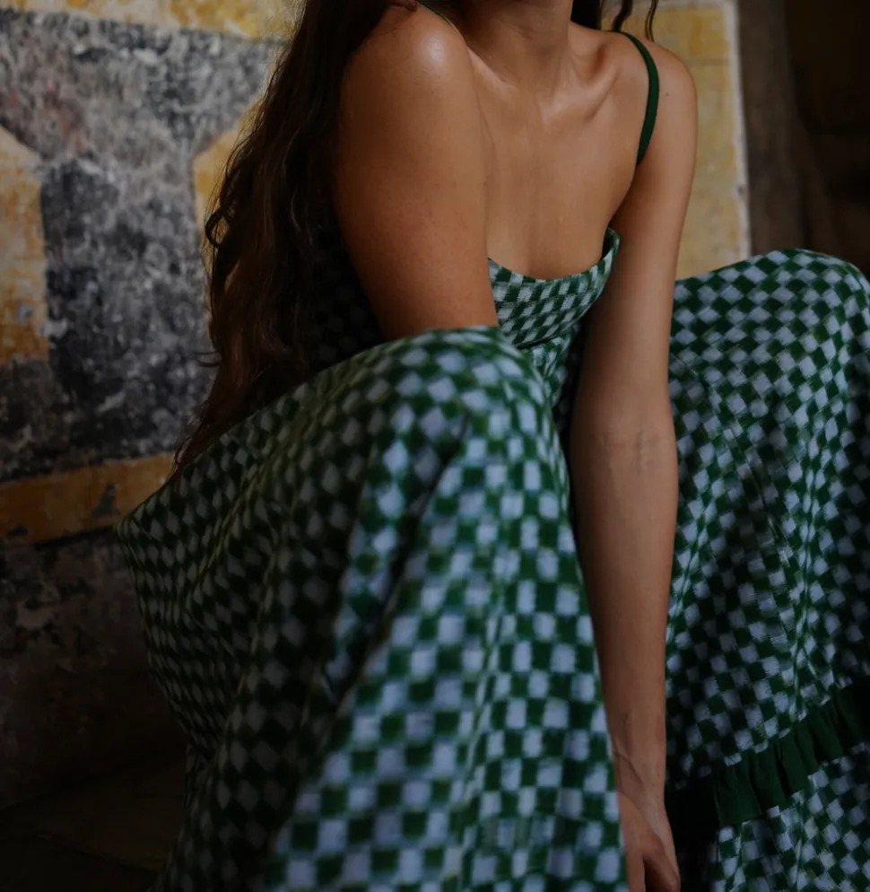 Checkmate Dress in Green