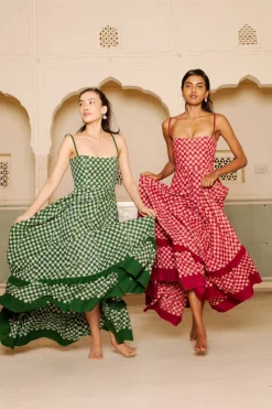 Checkmate Dress in Green