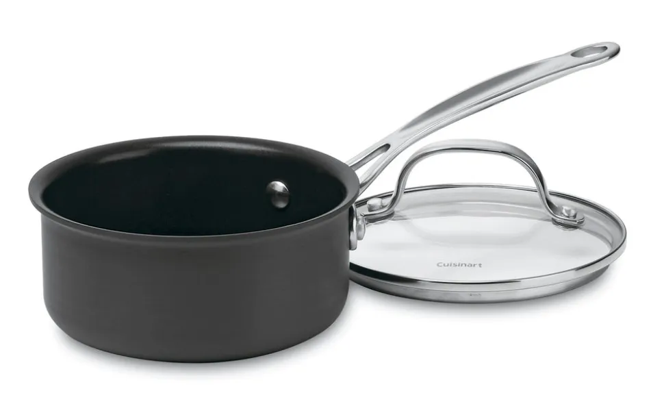 Chef's Classic® Nonstick Hard Anodized 1 Quart Saucepan with Cover in Black
