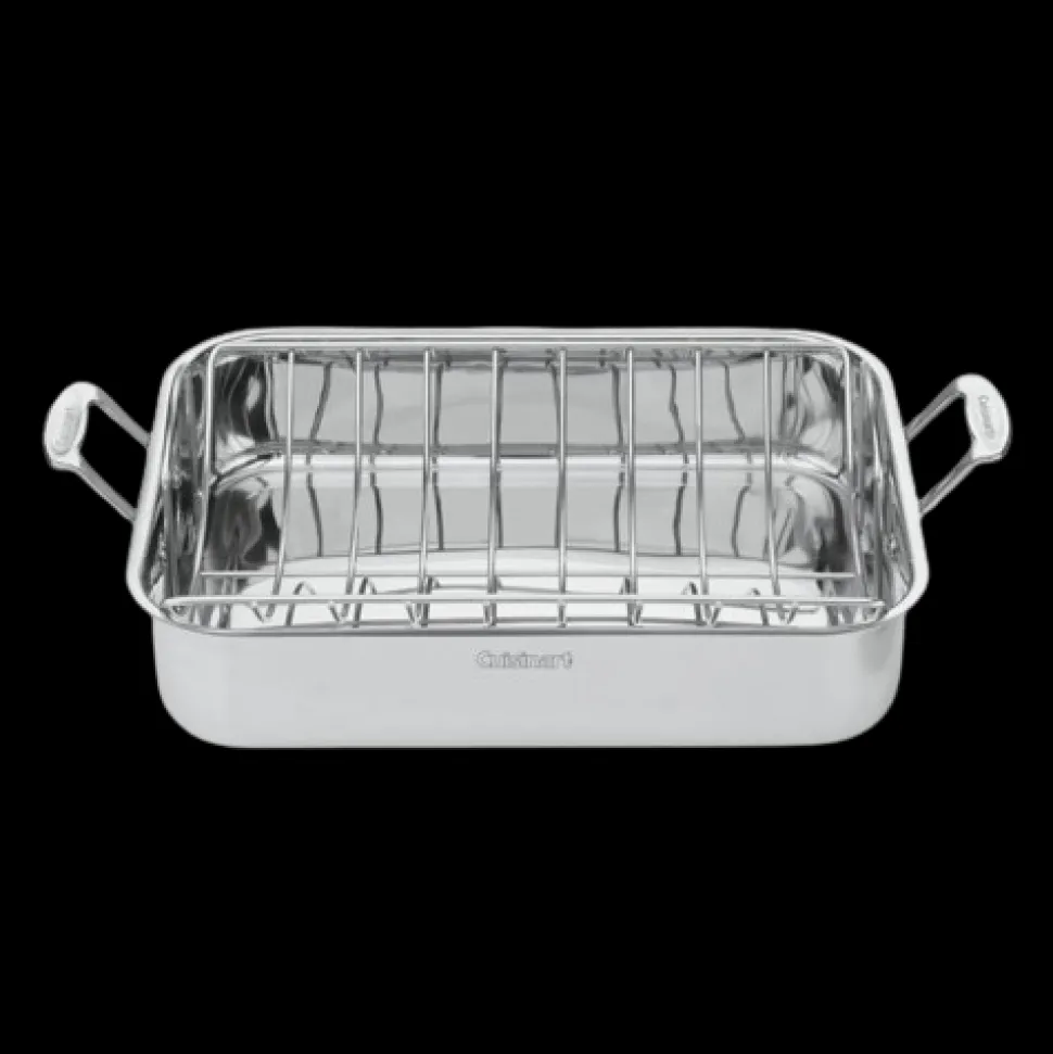Chef's Classic® Stainless 16" Roasting Pan with Rack in Stainless Steel