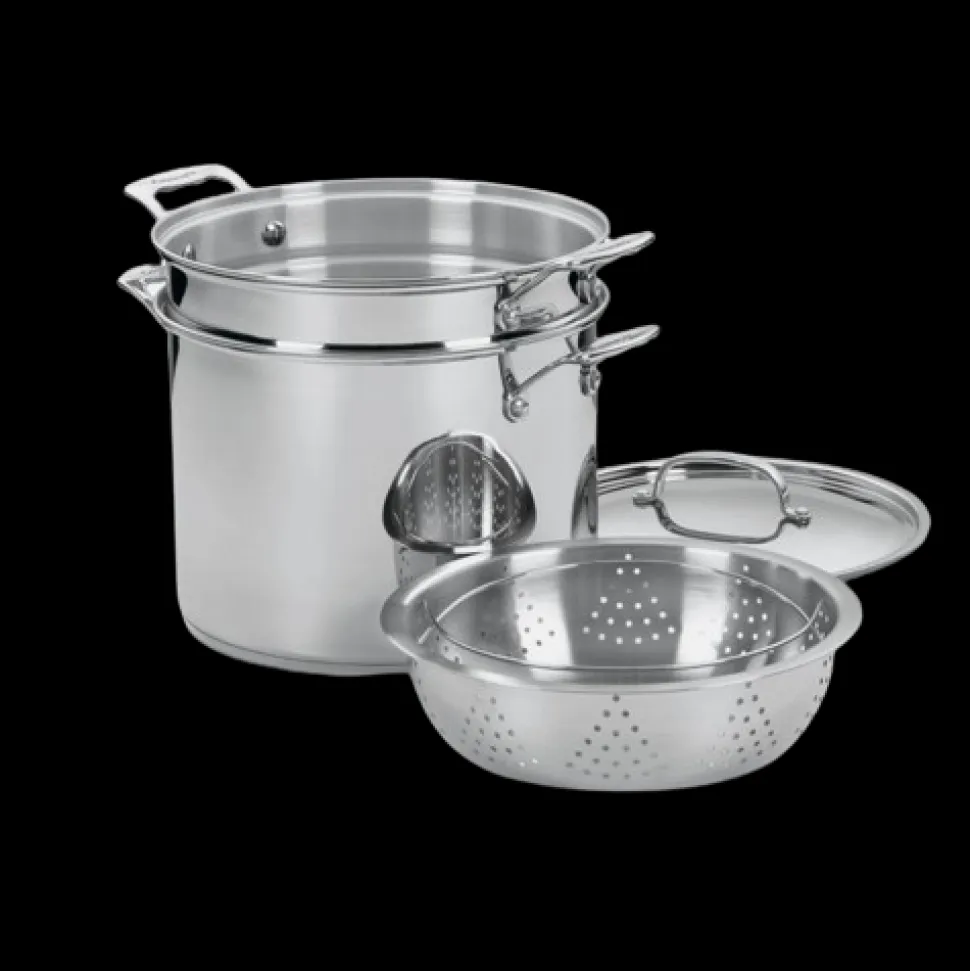 Chef's Classic® Stainless 12 Quart Pasta/Steamer 4-Piece Set in Stainless Steel