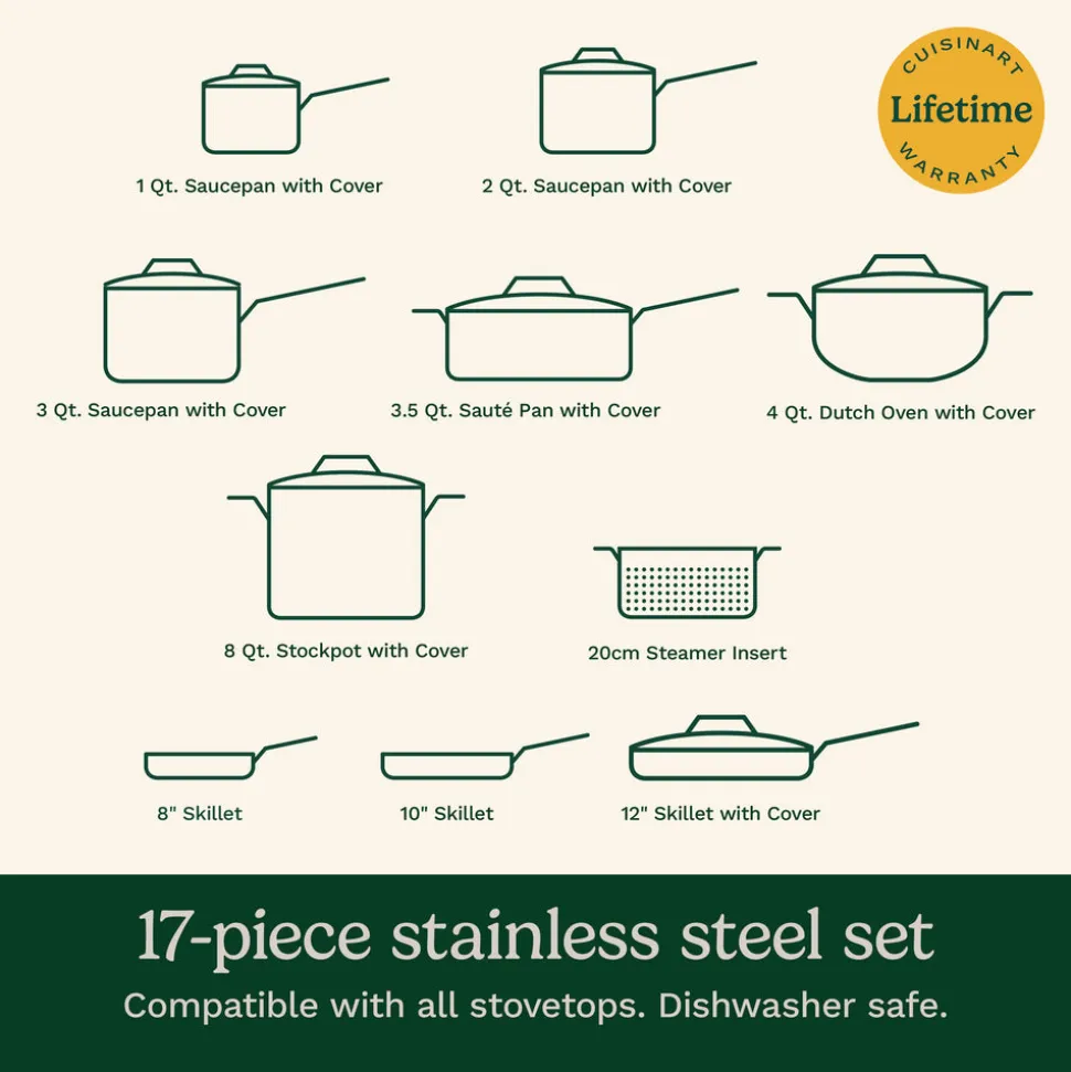 Chef's Classic® Stainless 17-Piece Chef's Classic Stainless Set in Stainless Steel