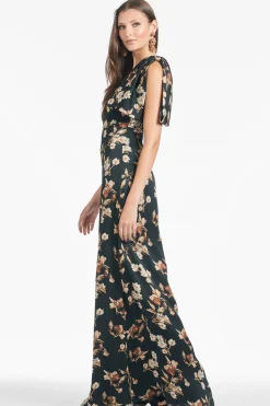 Chelsea Gown in Black Venetia Petal