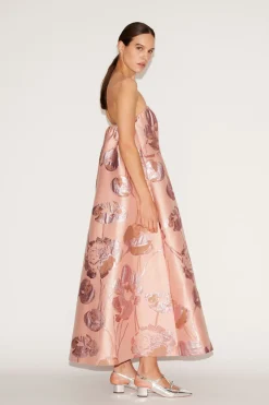 Cheryl Midi Dress Pink Jacquard