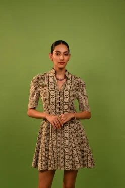 Chikan Olive Dress