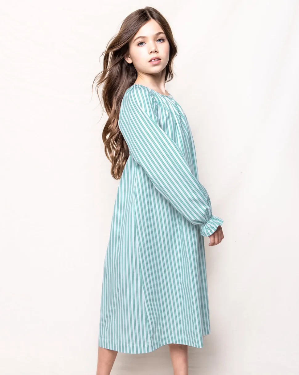 Children’s Emerald Ticking Delphine Nightgown