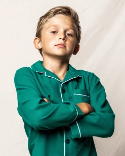 Children’s Forest Green Flannel Pajama Set