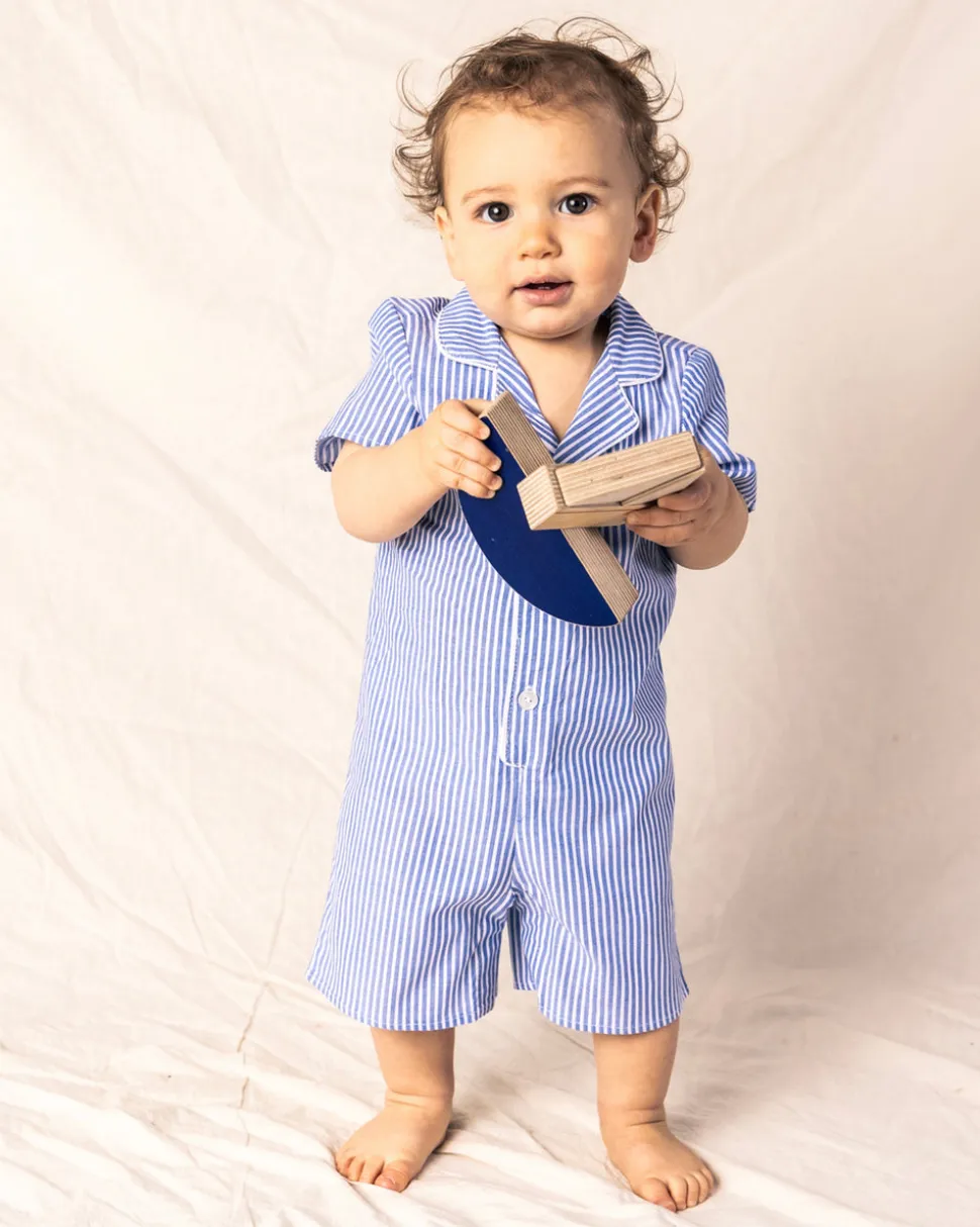 Children’s French Blue Seersucker Summer Romper