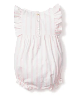 Children’s Pink and White Stripe Ruffled Romper