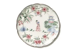 Chinoiserie Dessert Plates, Set of 12