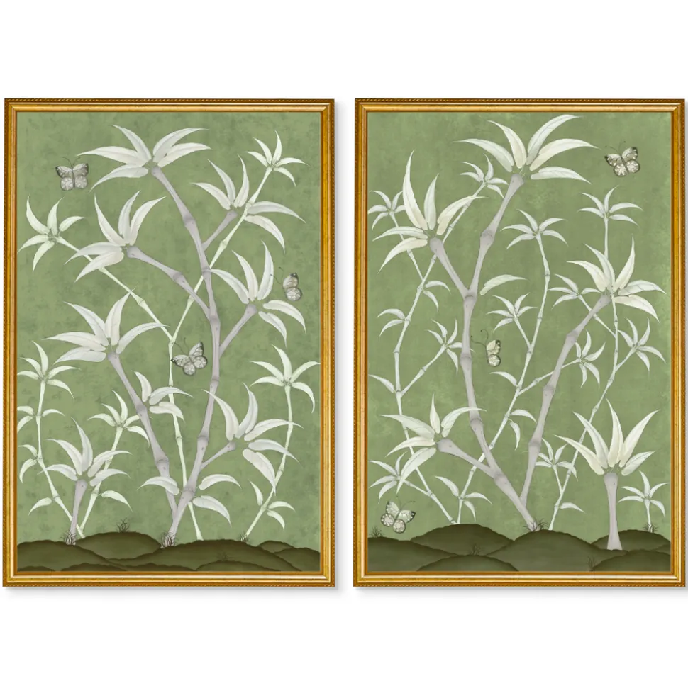 Chinoiserie Panel Print Pair | Bamboo En Fleur