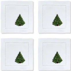Christmas Tree Cocktail Napkins, Set of 4