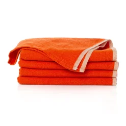 Chunky Linen Napkins in Orange, Set of 4